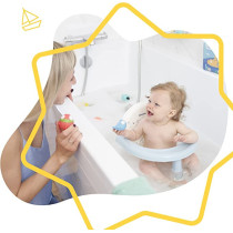 Badabulle Foldable Bath Ring With Backrest And Nonslip Base
