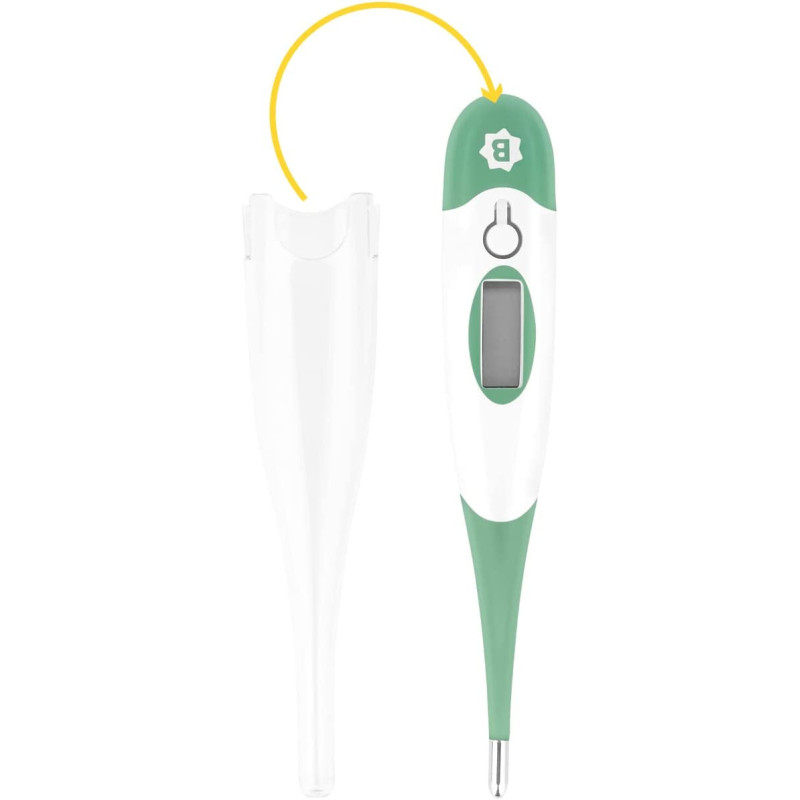 Badabulle Digital Thermometer 10 Sec Chrono Flexible Tip Memorizes Temperature