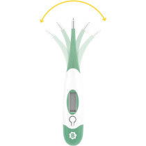 Badabulle Digital Thermometer 10 Sec Chrono Flexible Tip Memorizes Temperature