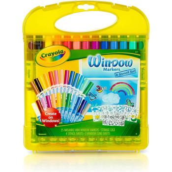 Washable Window Markers & Stencil Set