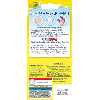 Crayola 8 Ct. Ultraclean Washable Classic Fine Line Color Max Markers