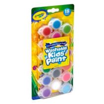 18 Ct. Washable Paint Pots With Brush Classic & Bold Colors