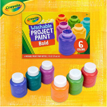 6 Ct. Washable Kids Paint 2Oz. Bottles Assorted Colors Nonpeggable