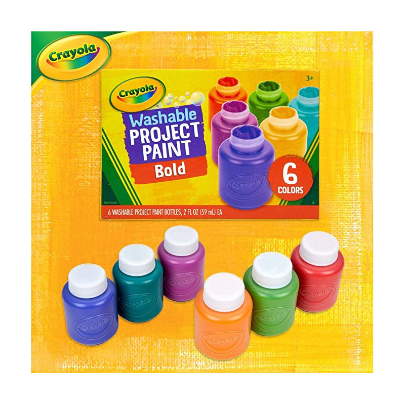 6 Ct. Washable Kids Paint 2Oz. Bottles Assorted Colors Nonpeggable