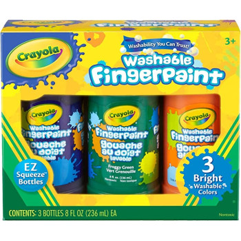 3 Ct. 8Oz. Washable Fingerpaint Bold Colors