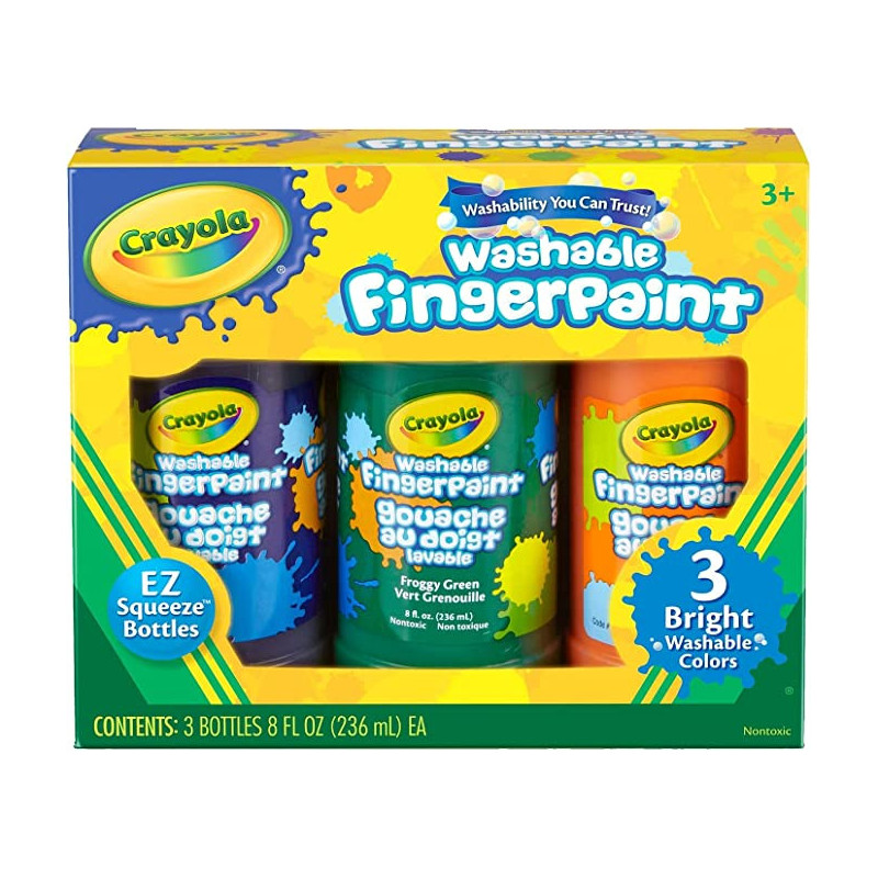 Crayola 3 Count Washable Fingerpaint Bright Colors, 236ml