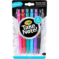 Crayola 6 Ct. Take Note! Washable Gel Pens