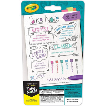 Crayola 6 Ct. Take Note! Washable Gel Pens