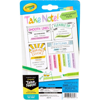 6 Ct. Take Note! Write & Highlight Pens