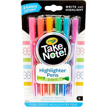 6 Ct. Take Note! Write & Highlight Pens