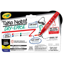Take Note Colored Dry Erase Markers 4 Count