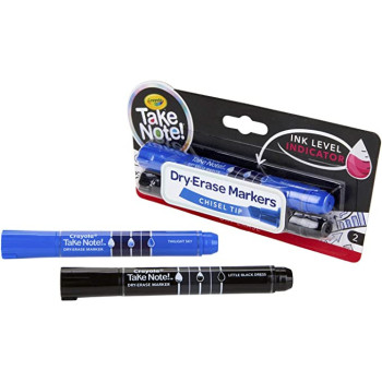 Take Note Black And Blue Dry Erase Markers 2 Count