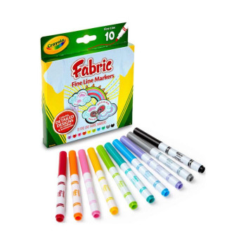Crayola 10 Ct. Fine Line Fabric Markers
