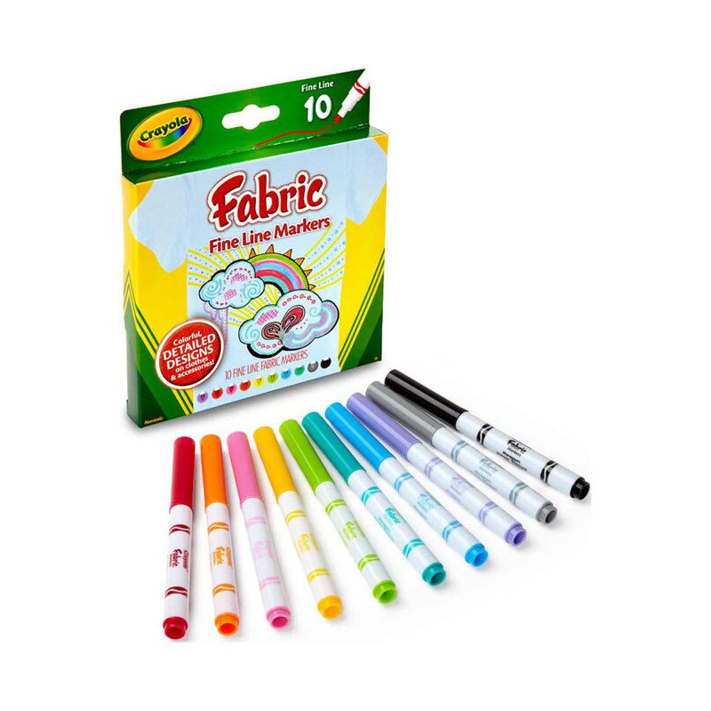 Crayola 10 Ct. Fine Line Fabric Markers