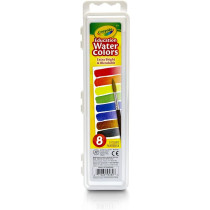 Crayola 8 Semimoist Oval Watercolor Pans 1 Taklon Brush
