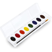 Crayola 8 Semimoist Oval Watercolor Pans 1 Taklon Brush