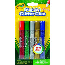 Crayola 5 Ct. Washable Glitter Glue Bold Blazes