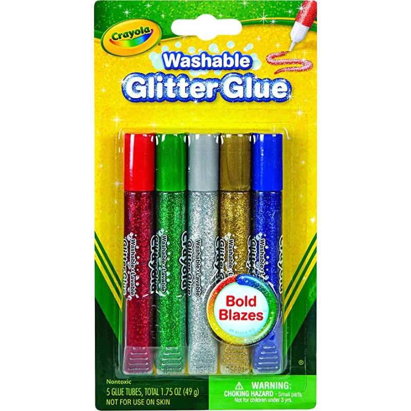 Crayola 5 Ct. Washable Glitter Glue Bold Blazes