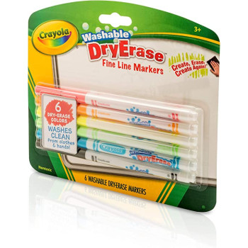 6 Ct. Dryerase Fine Line Washable Markers