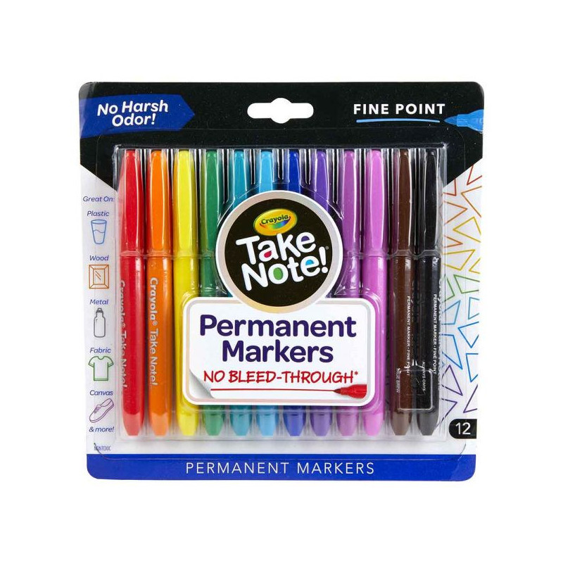Crayola 12Ct Permanent Markers Water Based