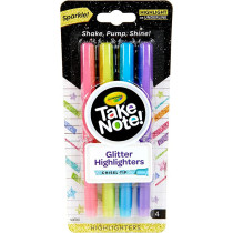 Crayola Take Note Glitter Highlighters 4 Count