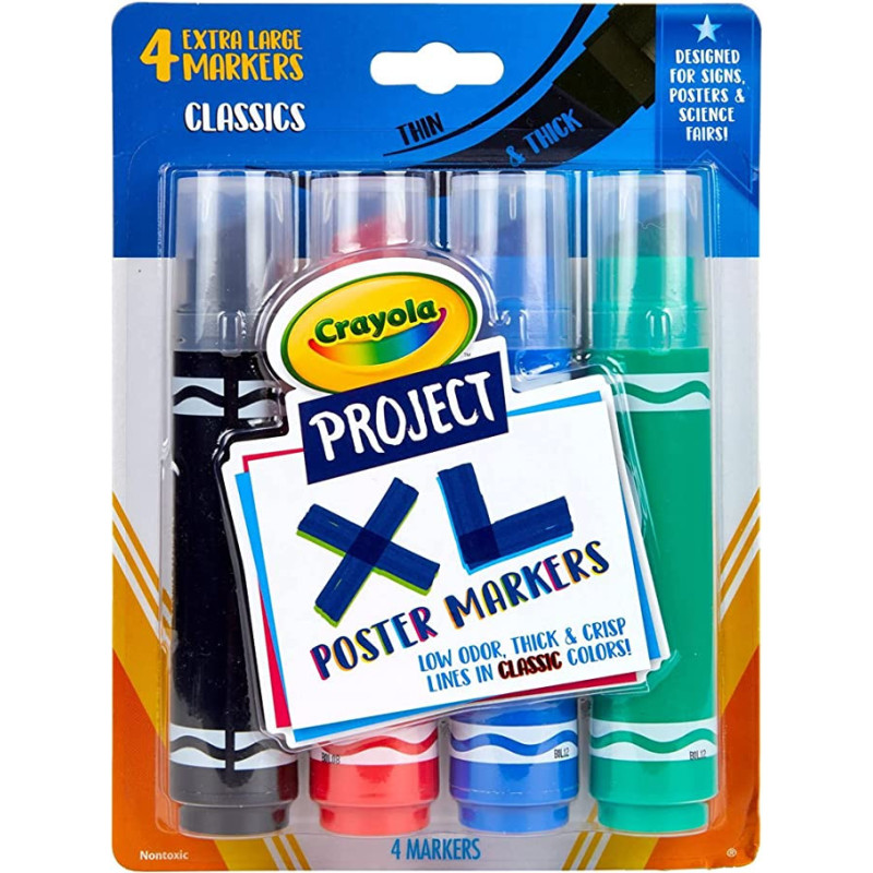 Crayola Xl Poster Markers Classic Colors 4 Count