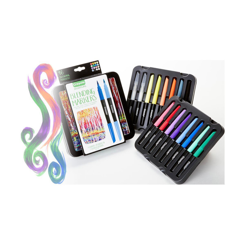 Crayola Signature Blending Markers With Tin 16 Count