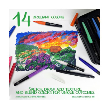 Crayola Signature Blending Markers With Tin 16 Count