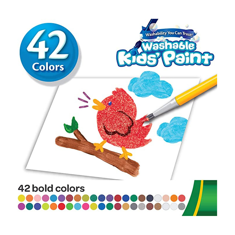 Crayola Washable Kids Paint Pots Set 42 Count
