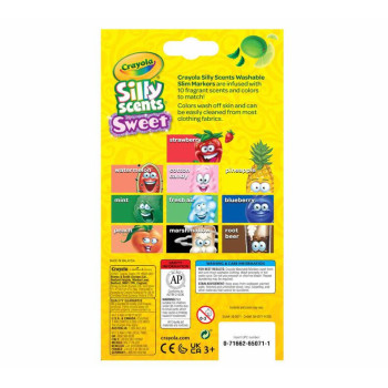 Crayola Silly Scents Fine Line Washable Markers Sweet Scents 10 Count