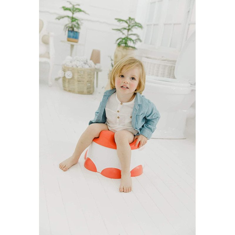 Baby Potty Trainer With Detachable Toilet Seat And Step Stool Coral