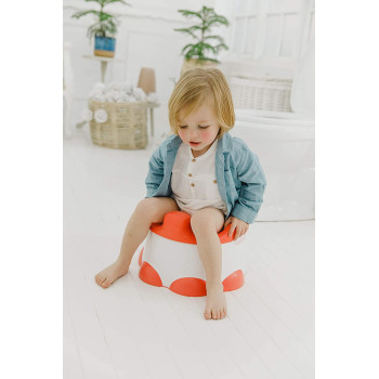Baby Potty Trainer With Detachable Toilet Seat And Step Stool Coral