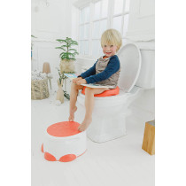Baby Potty Trainer With Detachable Toilet Seat And Step Stool Coral