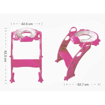 With potty seat training toddlers could climb up and use toilet independently. This toilet ladder seat is suitable for most kids. Compatible with all standard adult toilets as trainer ring. Can fold competely when not in use. Anti-Slip floor pads giv