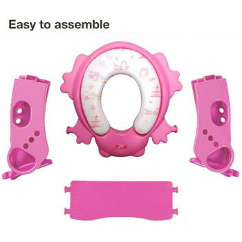 With potty seat training toddlers could climb up and use toilet independently. This toilet ladder seat is suitable for most kids. Compatible with all standard adult toilets as trainer ring. Can fold competely when not in use. Anti-Slip floor pads giv