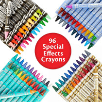 Crayola Special Effects Crayon Set, 96 Count
Neon, Metallic, Pearlescent & Glitter Crayons, 