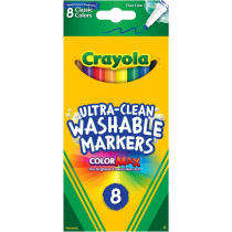 Crayola Ultra-Clean Markers, Fine Line, Classic Colors, Color Max Markers 10 Count