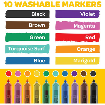 Crayola Super Clicks Retractable Markers, 10 Count