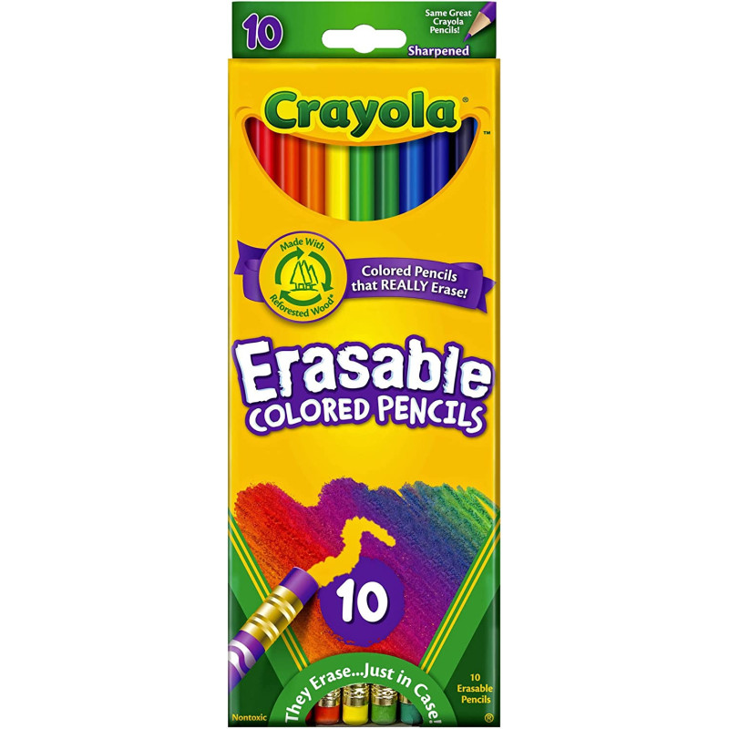 Crayola Erasable Colored Pencils, 10 Count