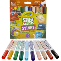 Crayola Silly Scents Stinky, Washable, Broad Line Markers, 10 Count