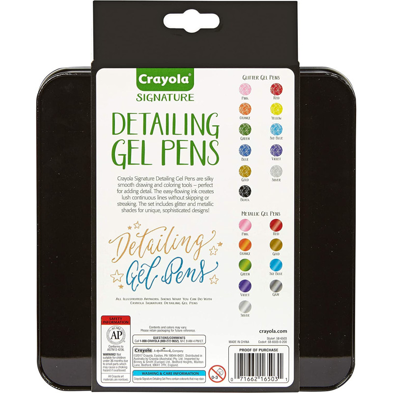 Crayola Signature Detailing Gel Pens, 20 Count