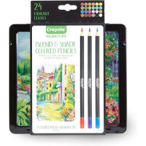 Crayola Signature Blend & Shade Colored Pencils With Tin, 24 Count