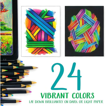 Crayola Signature Blend & Shade Colored Pencils With Tin, 24 Count