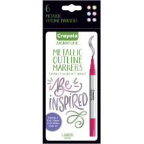 Crayola Signature Metallic Outline Paint Markers, 6 Count