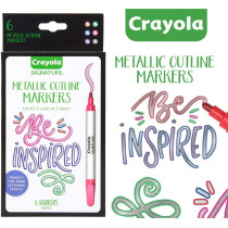 Crayola Signature Metallic Outline Paint Markers, 6 Count