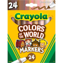 Crayola Colors Of The World Fine Line Washable Skin Tone Markers, 24 Count