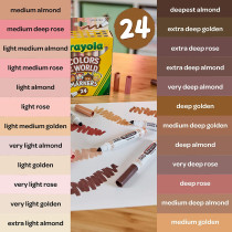 Crayola Colors Of The World Fine Line Washable Skin Tone Markers, 24 Count