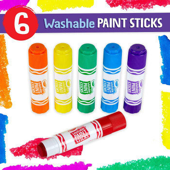 Crayola Washable Paint Sticks, Kids Paint Set, 6 Count