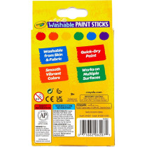 Crayola Washable Paint Sticks, Kids Paint Set, 6 Count