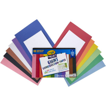 Crayola Giant Construction Paper With Stencils, 48 Count